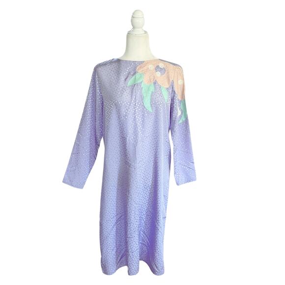 Vintage Hal Ferman Shift Midi Dress Dress 12 Purple - Picture 2 of 7